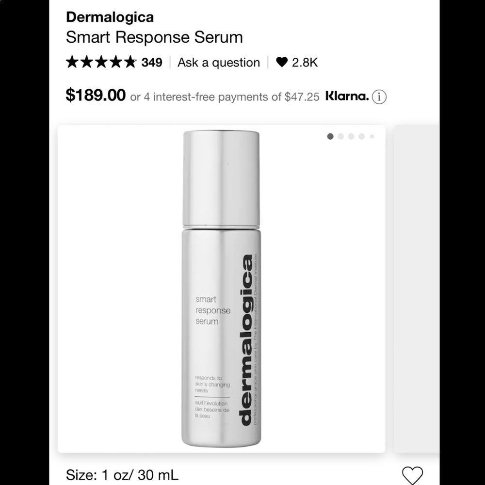 BNIB Dermalogica smart response serum